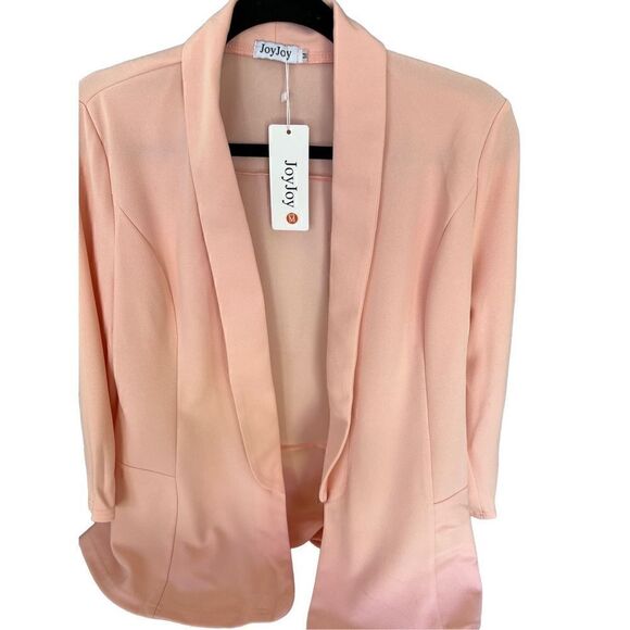 Joy Joy Womens Blazer Jacket SZ NWT M Light Pink Light Weight for Summer - Picture 4 of 6